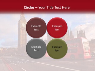 A Red Double Decker Bus Driving Past Big Ben PowerPoint Template