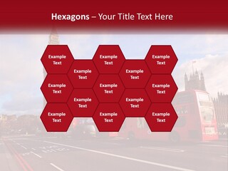 A Red Double Decker Bus Driving Past Big Ben PowerPoint Template