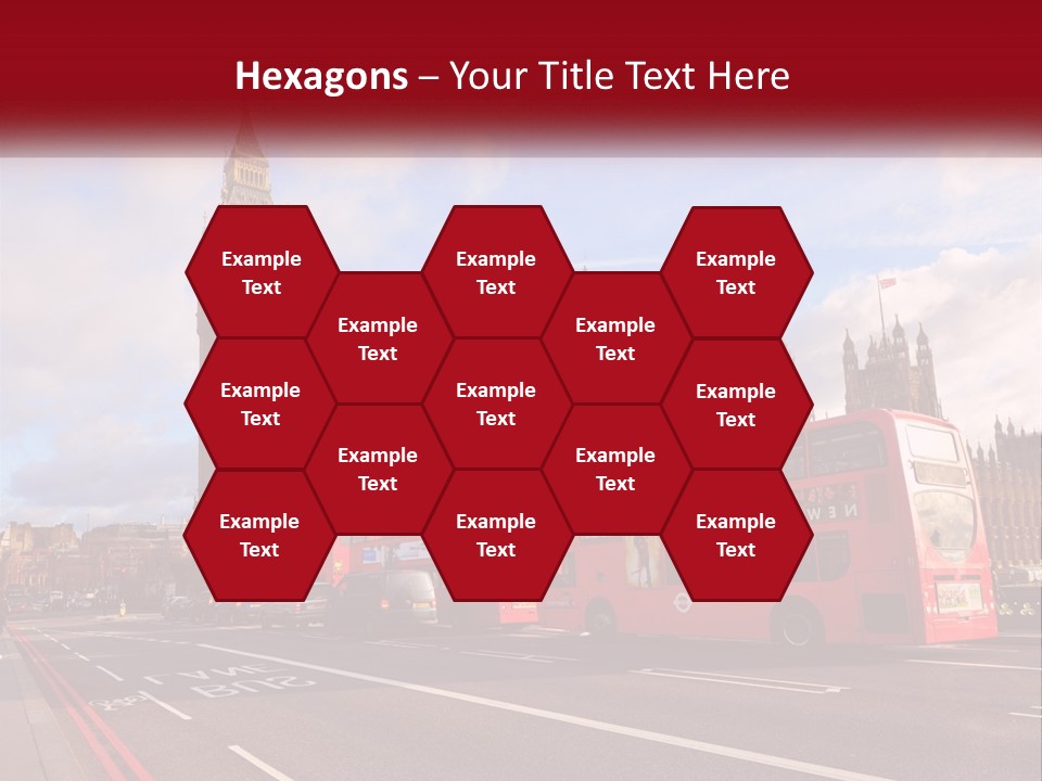 A Red Double Decker Bus Driving Past Big Ben PowerPoint Template