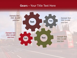 A Red Double Decker Bus Driving Past Big Ben PowerPoint Template