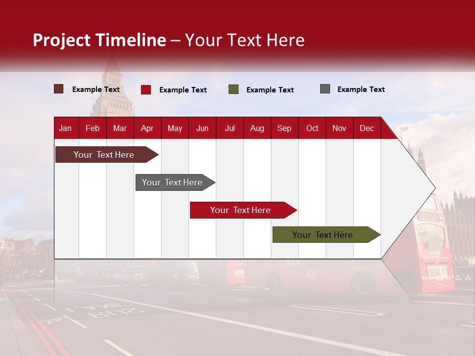 A Red Double Decker Bus Driving Past Big Ben PowerPoint Template