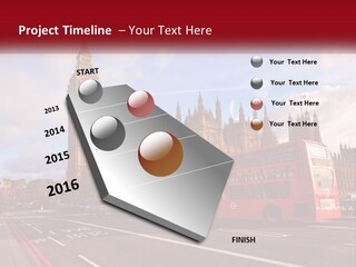 A Red Double Decker Bus Driving Past Big Ben PowerPoint Template