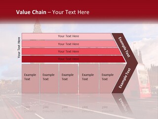 A Red Double Decker Bus Driving Past Big Ben PowerPoint Template