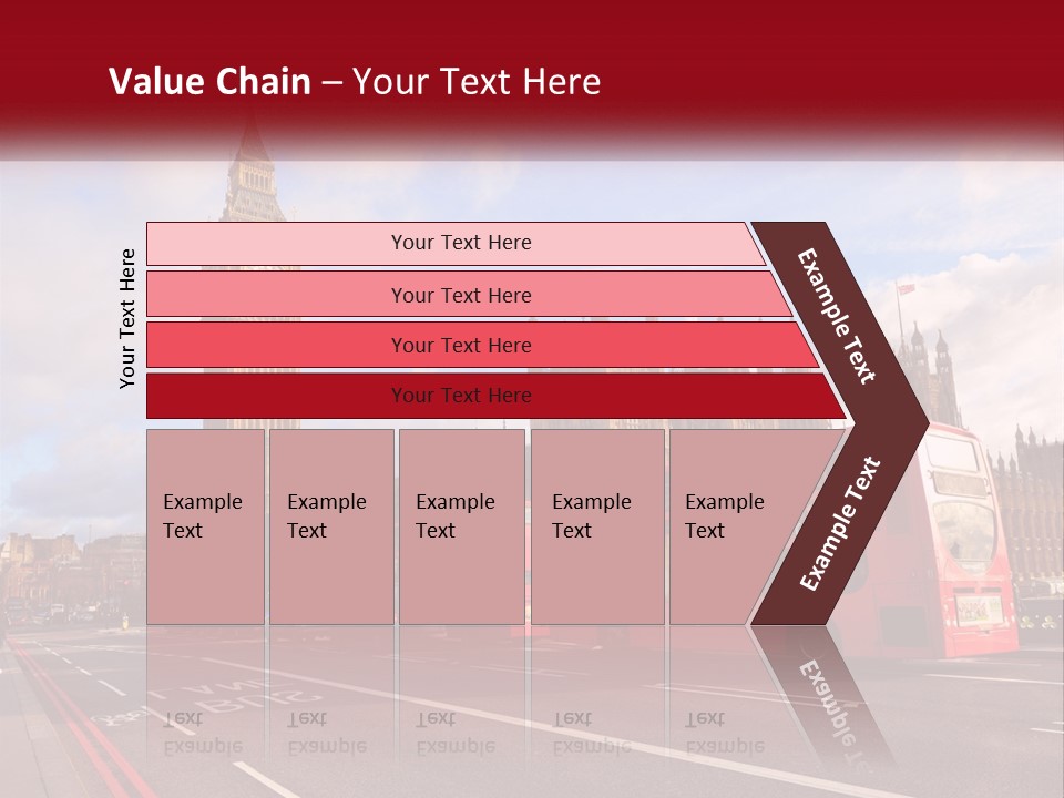 A Red Double Decker Bus Driving Past Big Ben PowerPoint Template