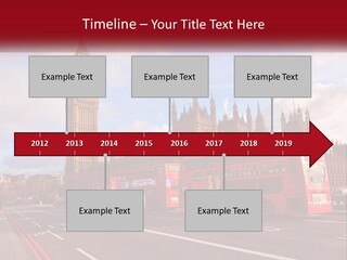 A Red Double Decker Bus Driving Past Big Ben PowerPoint Template