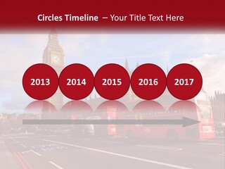 A Red Double Decker Bus Driving Past Big Ben PowerPoint Template