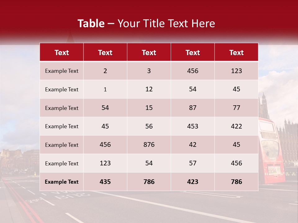 A Red Double Decker Bus Driving Past Big Ben PowerPoint Template