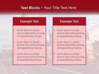 A Red Double Decker Bus Driving Past Big Ben PowerPoint Template