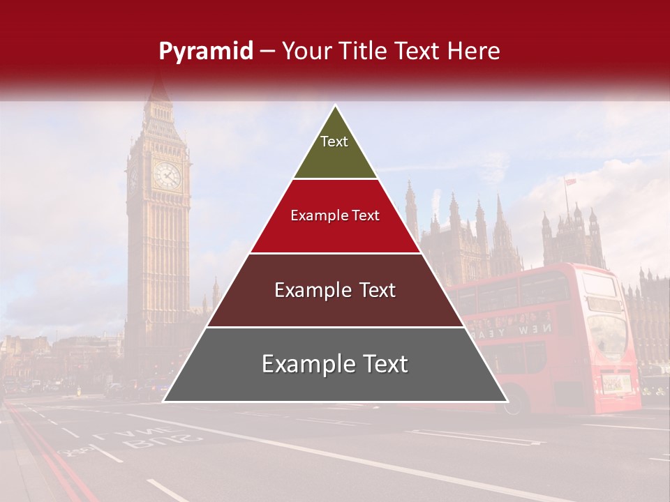 A Red Double Decker Bus Driving Past Big Ben PowerPoint Template