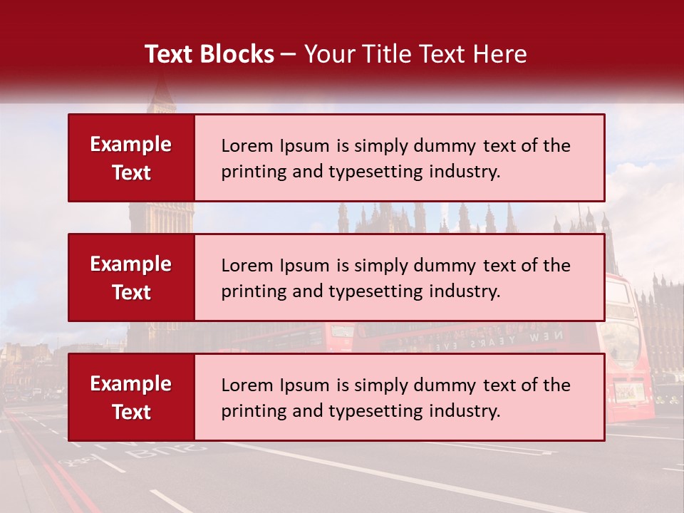A Red Double Decker Bus Driving Past Big Ben PowerPoint Template