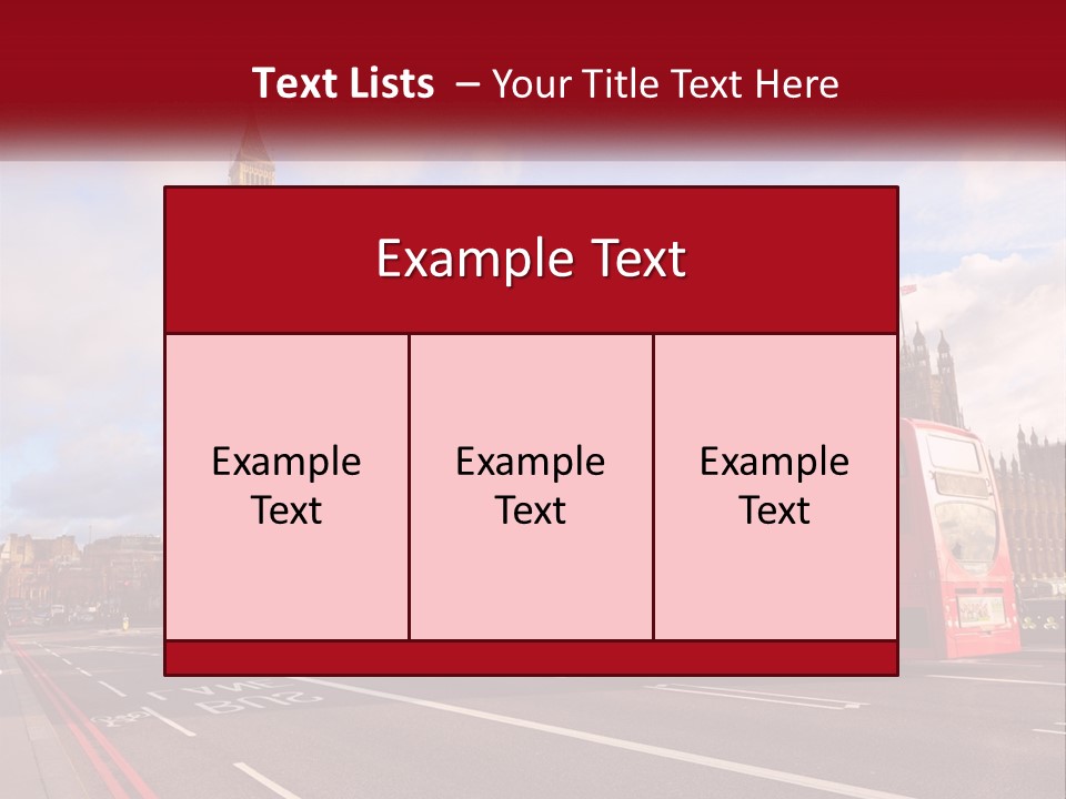 A Red Double Decker Bus Driving Past Big Ben PowerPoint Template
