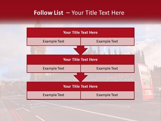 A Red Double Decker Bus Driving Past Big Ben PowerPoint Template