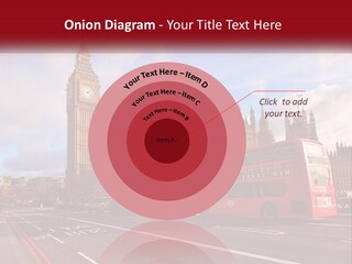 A Red Double Decker Bus Driving Past Big Ben PowerPoint Template