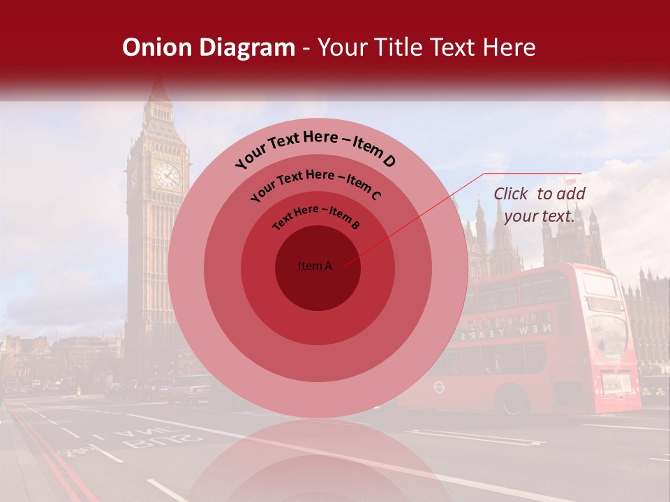 A Red Double Decker Bus Driving Past Big Ben PowerPoint Template