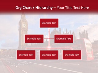 A Red Double Decker Bus Driving Past Big Ben PowerPoint Template