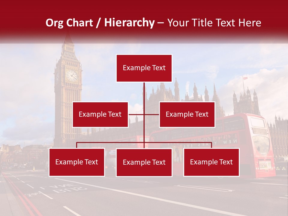 A Red Double Decker Bus Driving Past Big Ben PowerPoint Template