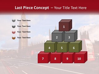 A Red Double Decker Bus Driving Past Big Ben PowerPoint Template