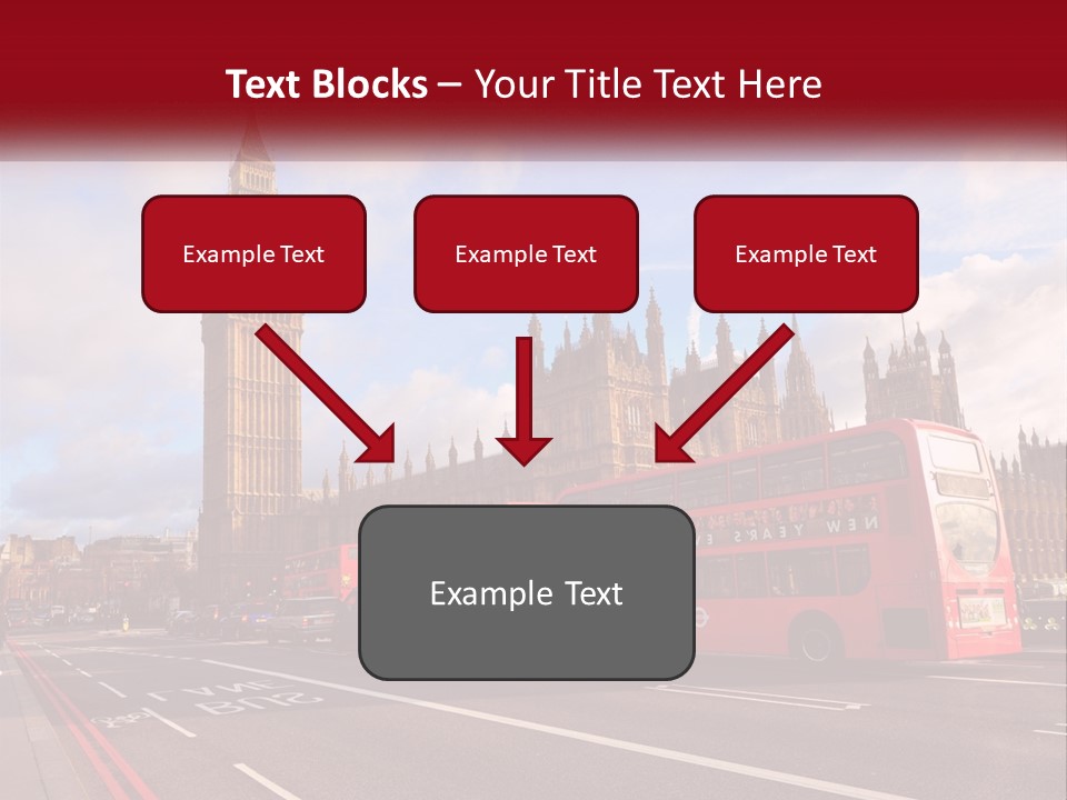 A Red Double Decker Bus Driving Past Big Ben PowerPoint Template