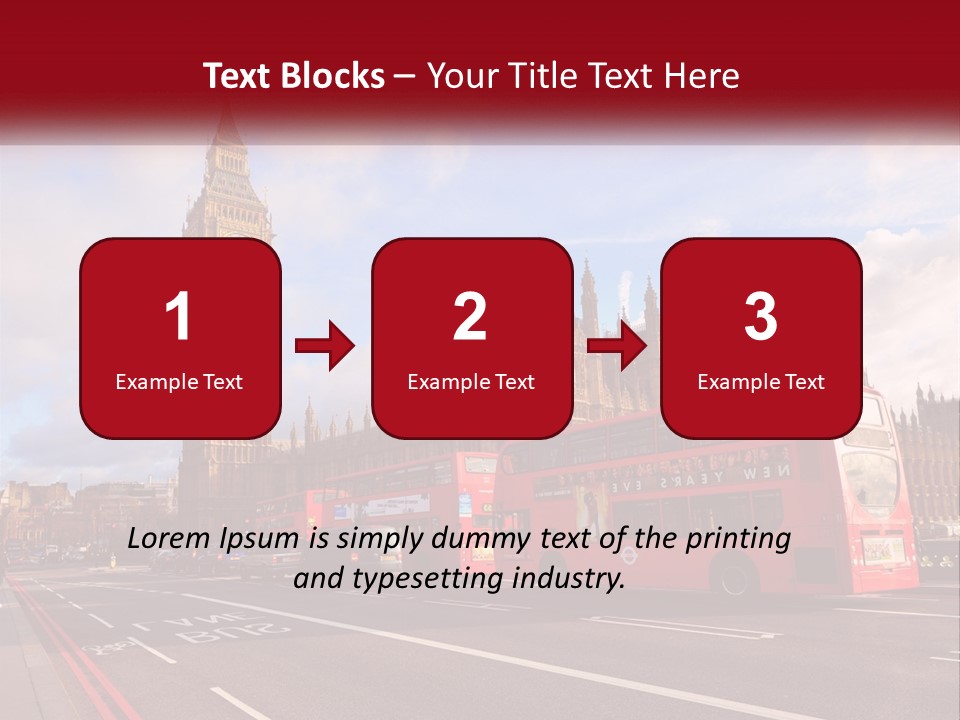 A Red Double Decker Bus Driving Past Big Ben PowerPoint Template