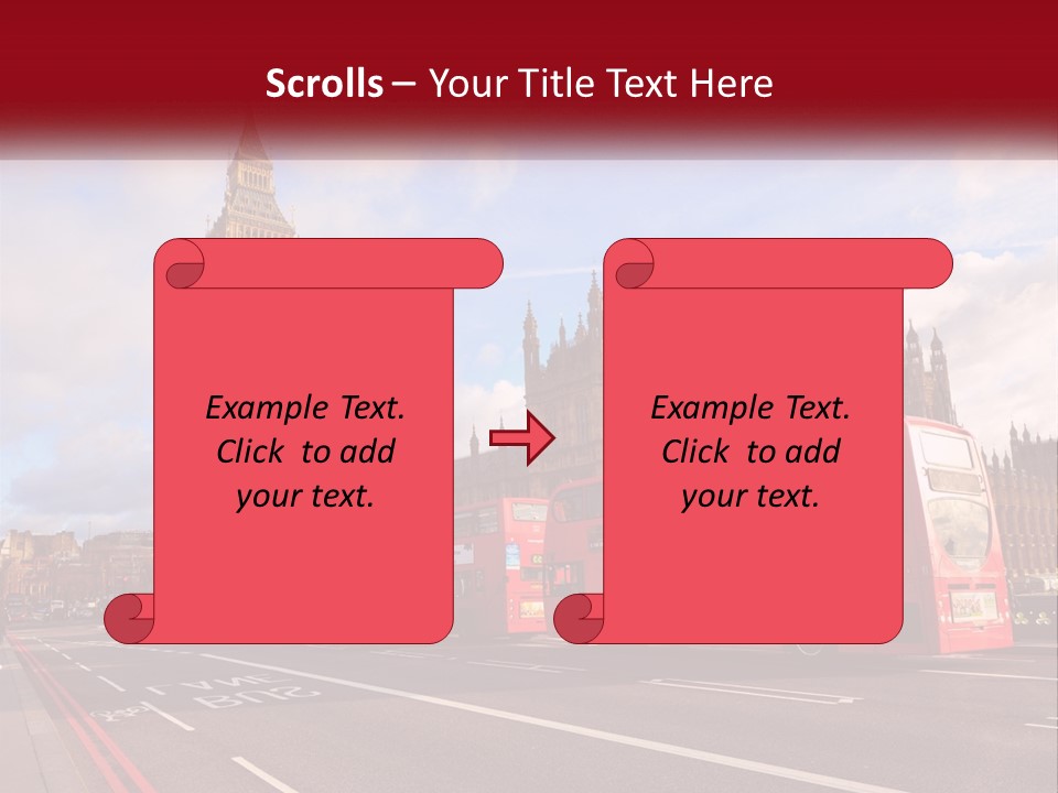 A Red Double Decker Bus Driving Past Big Ben PowerPoint Template