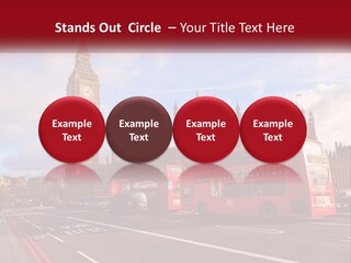 A Red Double Decker Bus Driving Past Big Ben PowerPoint Template