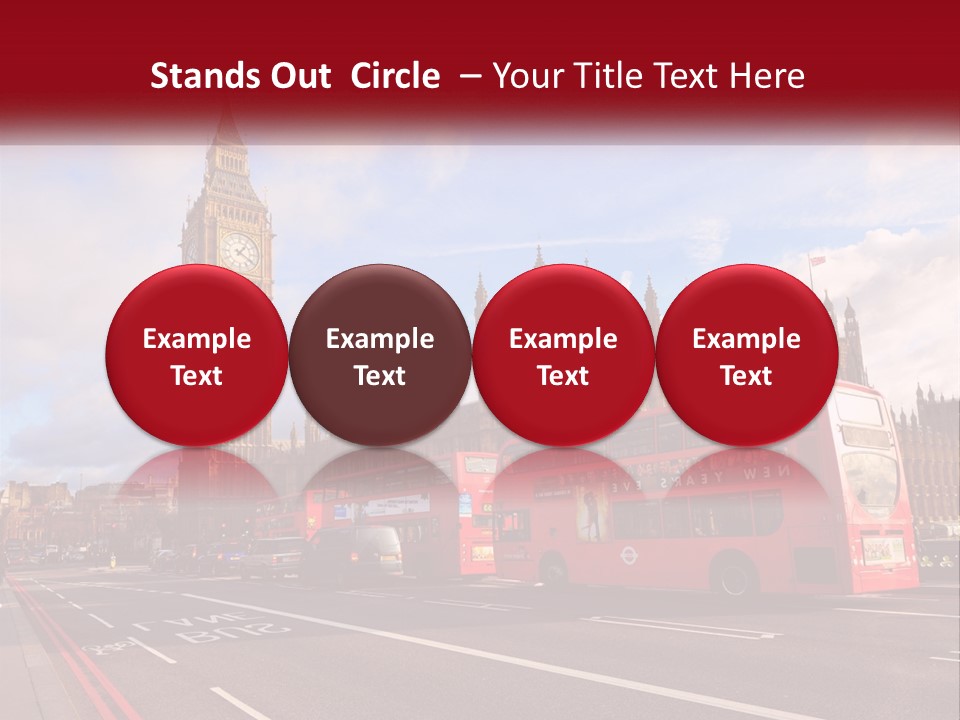 A Red Double Decker Bus Driving Past Big Ben PowerPoint Template