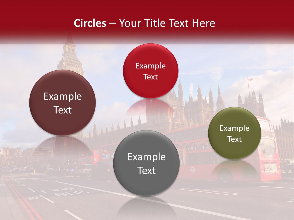 A Red Double Decker Bus Driving Past Big Ben PowerPoint Template