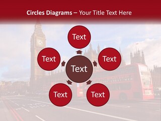 A Red Double Decker Bus Driving Past Big Ben PowerPoint Template