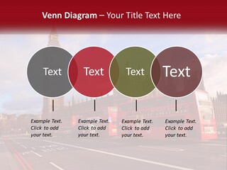 A Red Double Decker Bus Driving Past Big Ben PowerPoint Template
