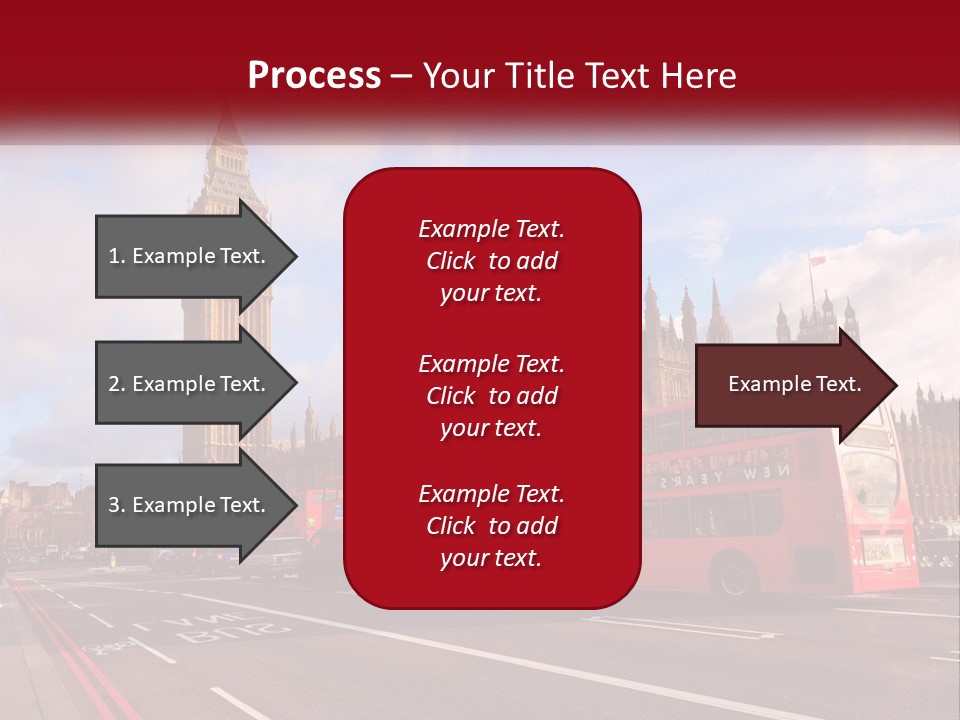 A Red Double Decker Bus Driving Past Big Ben PowerPoint Template