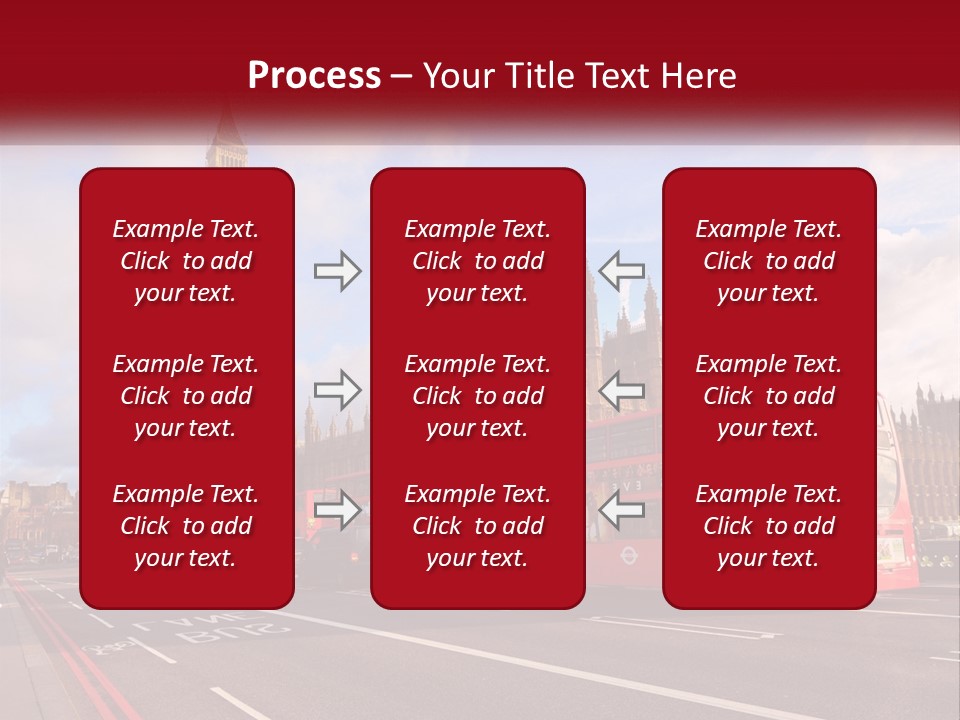 A Red Double Decker Bus Driving Past Big Ben PowerPoint Template