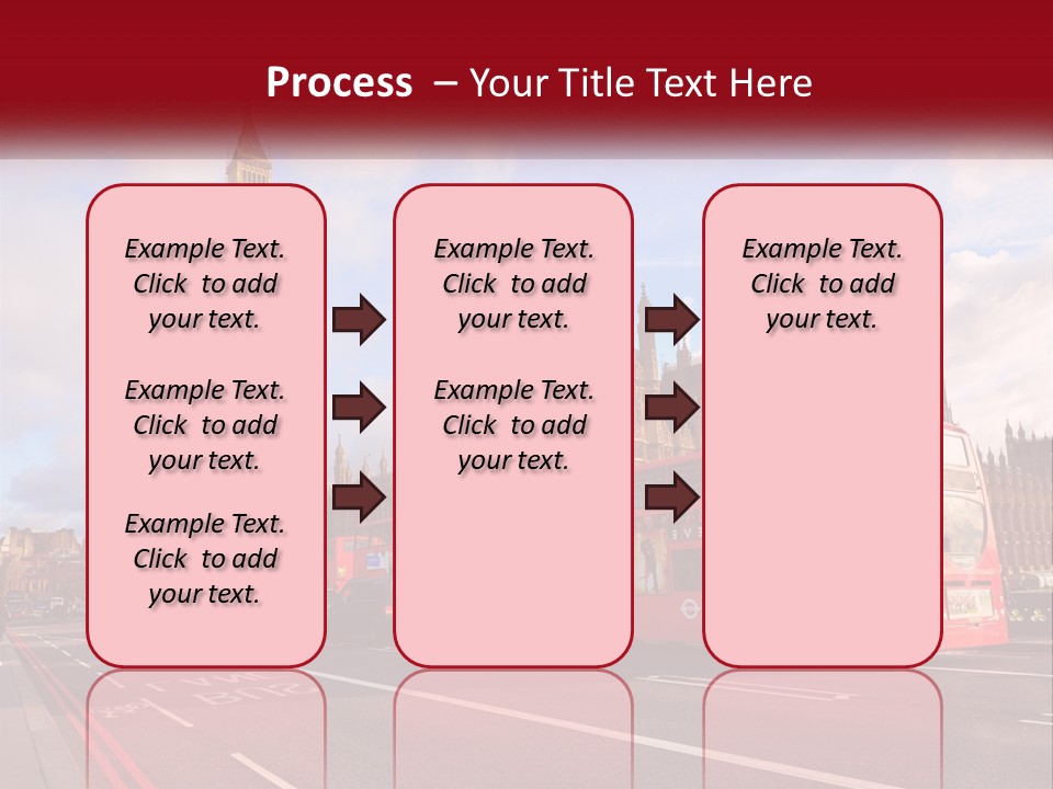 A Red Double Decker Bus Driving Past Big Ben PowerPoint Template