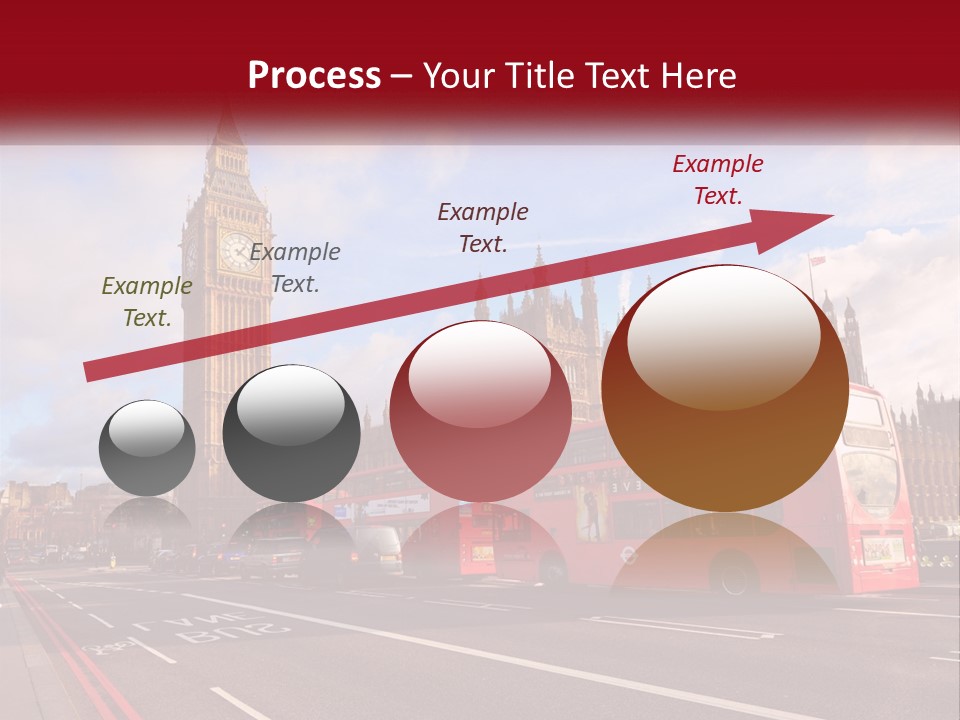 A Red Double Decker Bus Driving Past Big Ben PowerPoint Template