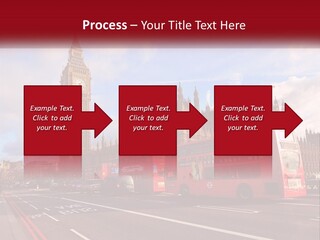 A Red Double Decker Bus Driving Past Big Ben PowerPoint Template