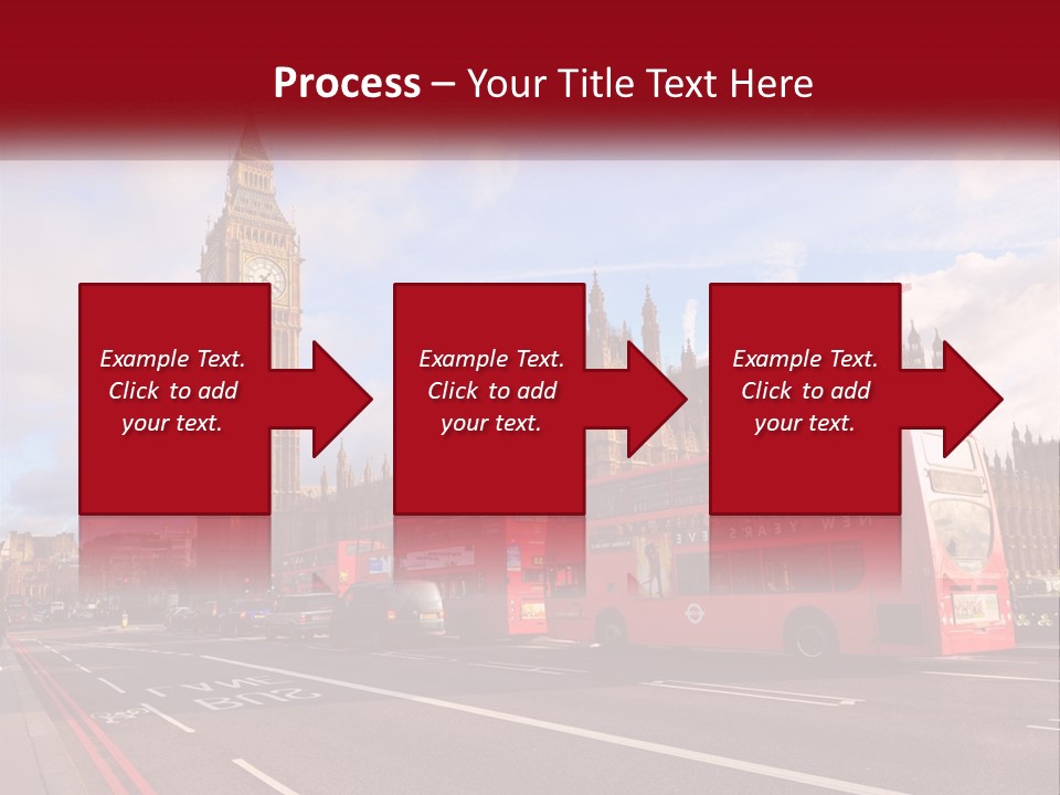 A Red Double Decker Bus Driving Past Big Ben PowerPoint Template