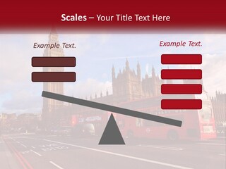 A Red Double Decker Bus Driving Past Big Ben PowerPoint Template