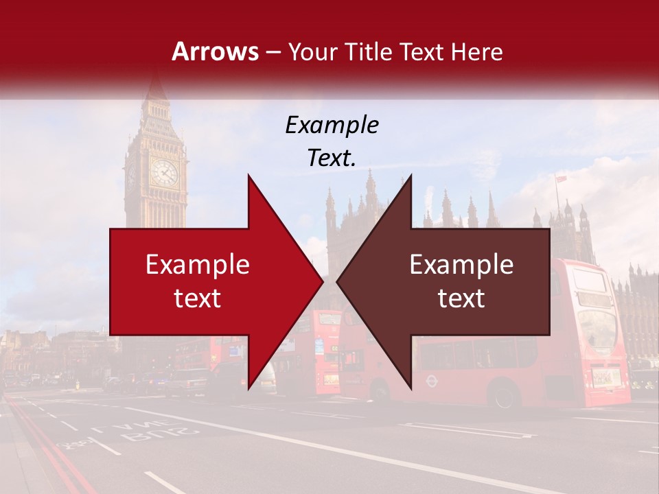 A Red Double Decker Bus Driving Past Big Ben PowerPoint Template