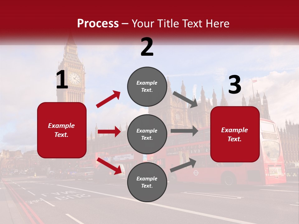 A Red Double Decker Bus Driving Past Big Ben PowerPoint Template