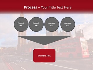 A Red Double Decker Bus Driving Past Big Ben PowerPoint Template