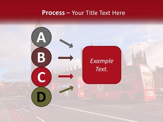 A Red Double Decker Bus Driving Past Big Ben PowerPoint Template