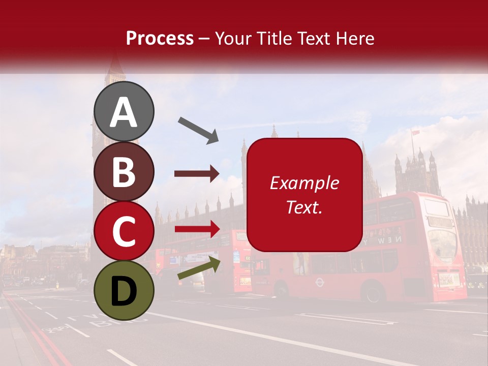 A Red Double Decker Bus Driving Past Big Ben PowerPoint Template