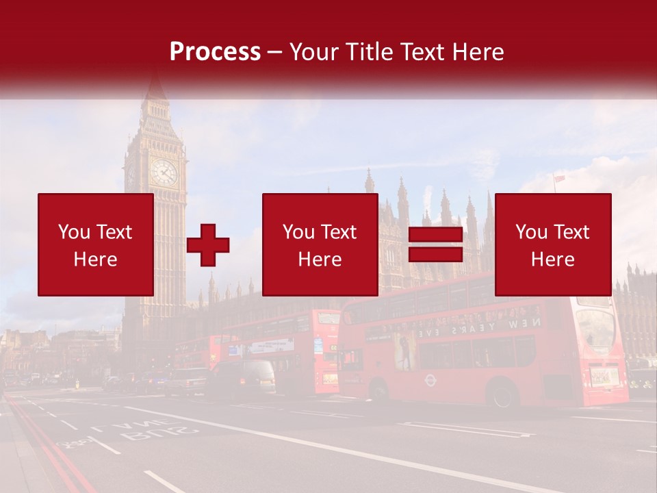 A Red Double Decker Bus Driving Past Big Ben PowerPoint Template