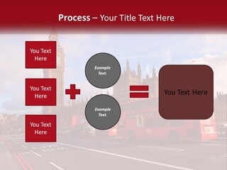 A Red Double Decker Bus Driving Past Big Ben PowerPoint Template