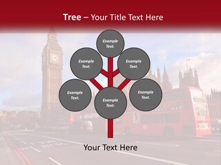 A Red Double Decker Bus Driving Past Big Ben PowerPoint Template