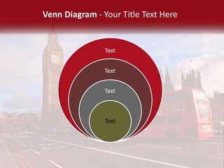 A Red Double Decker Bus Driving Past Big Ben PowerPoint Template
