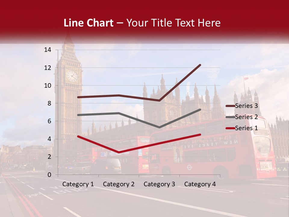 A Red Double Decker Bus Driving Past Big Ben PowerPoint Template