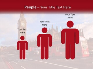 A Red Double Decker Bus Driving Past Big Ben PowerPoint Template