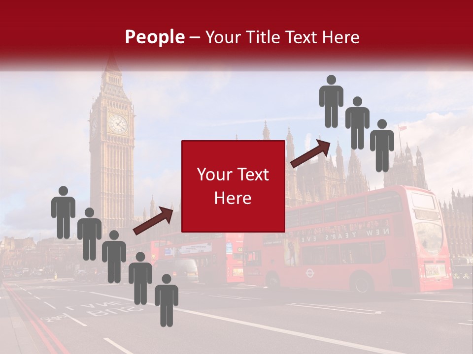 A Red Double Decker Bus Driving Past Big Ben PowerPoint Template