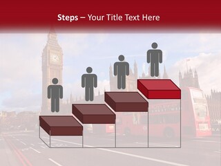 A Red Double Decker Bus Driving Past Big Ben PowerPoint Template
