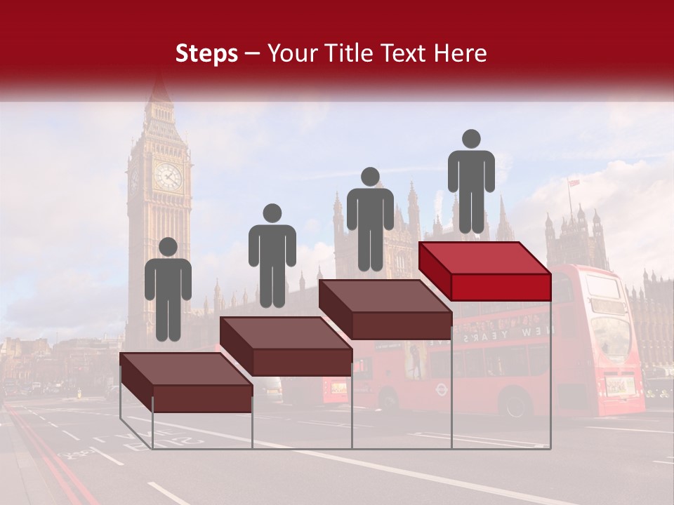 A Red Double Decker Bus Driving Past Big Ben PowerPoint Template